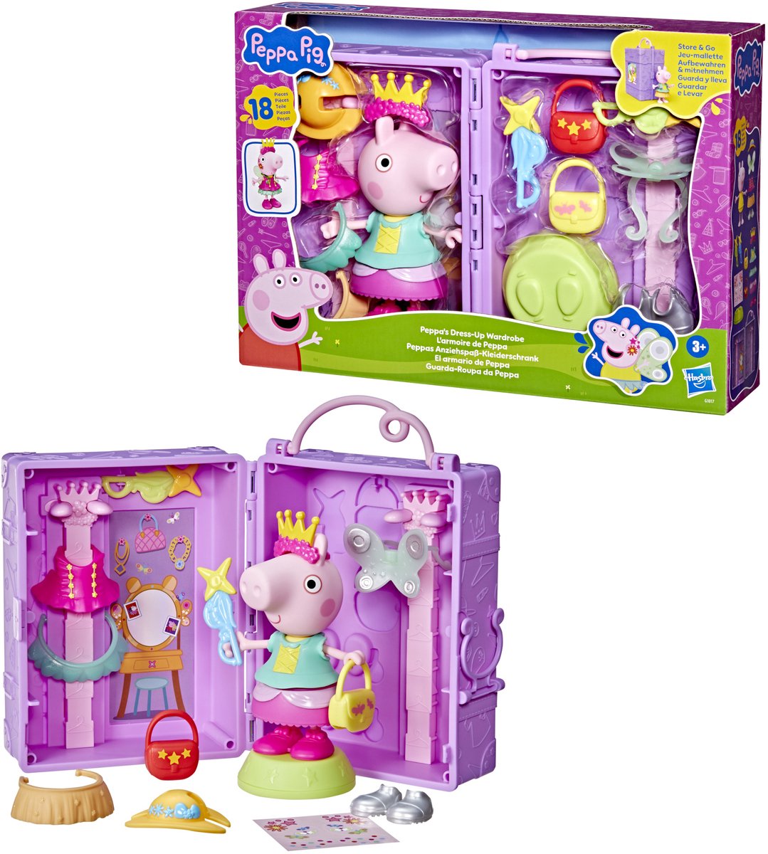 Peppa Pig Udklædningsgarderobe & Peppa 15 cm