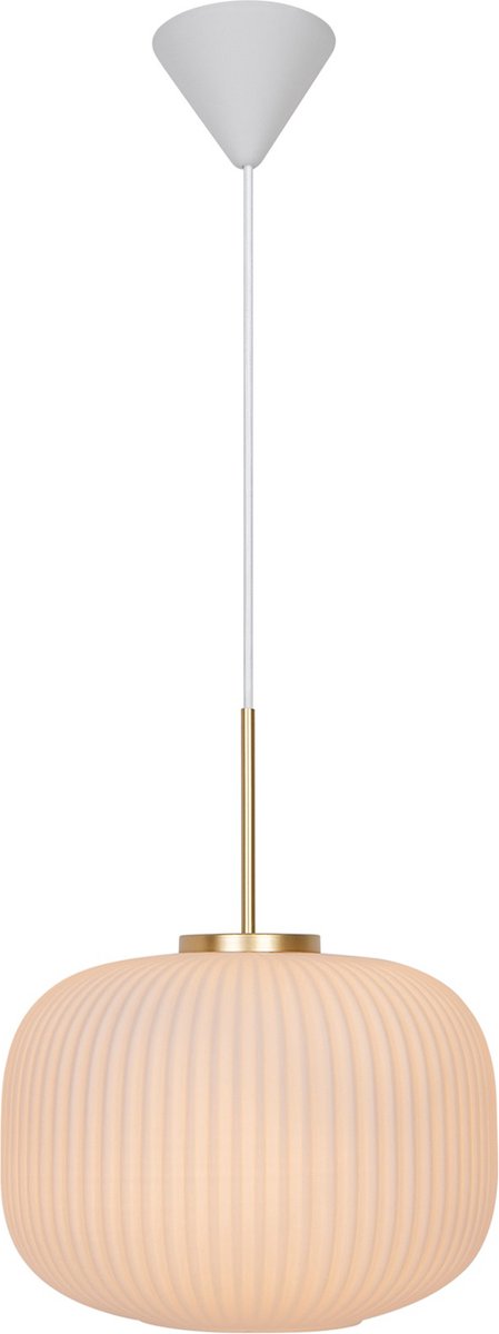 Nordlux Milford 30 pendel, messing/opal hvid