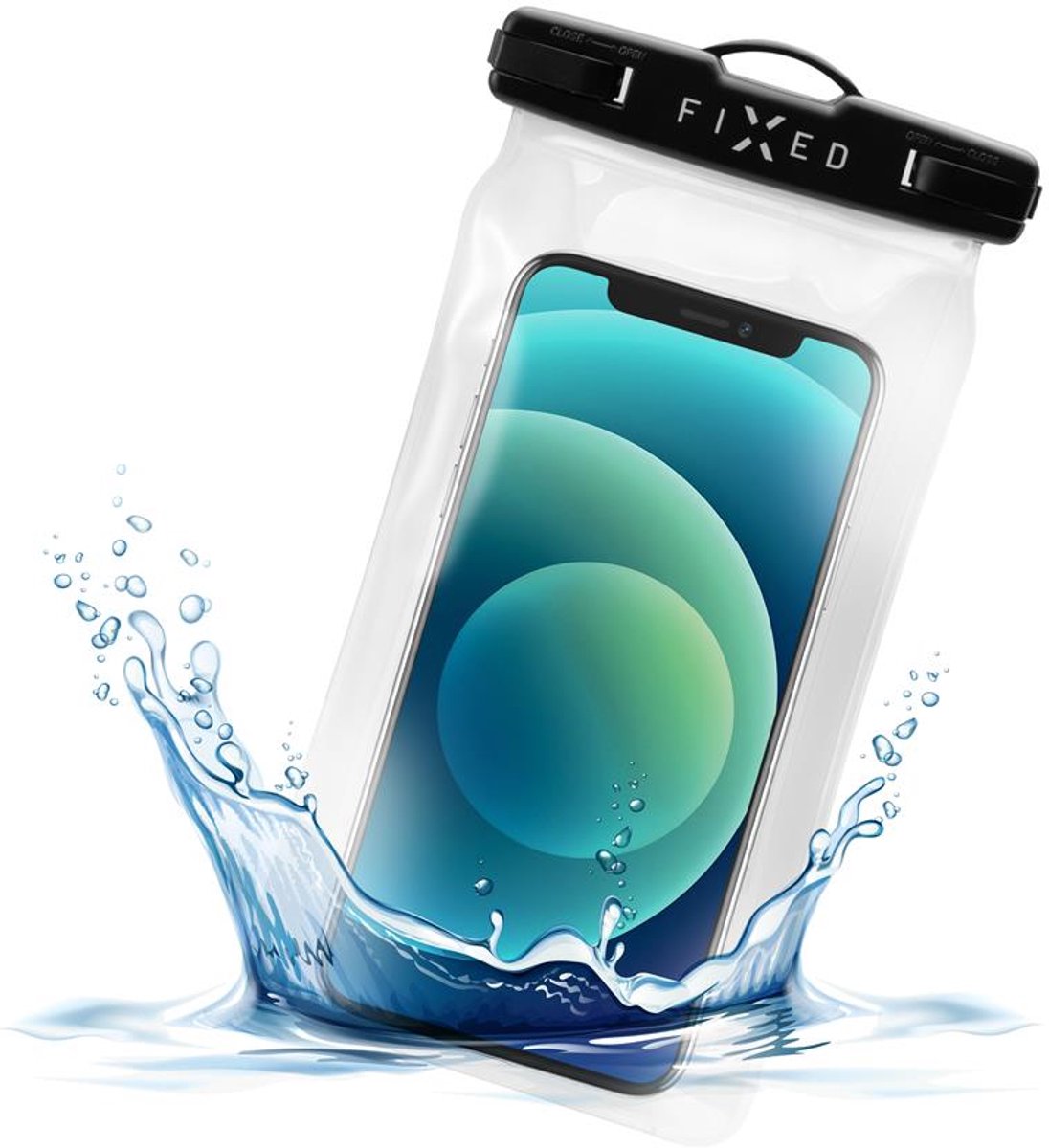 FIXED Float Waterproof Bag for Smartphones up to 6.8" - Black