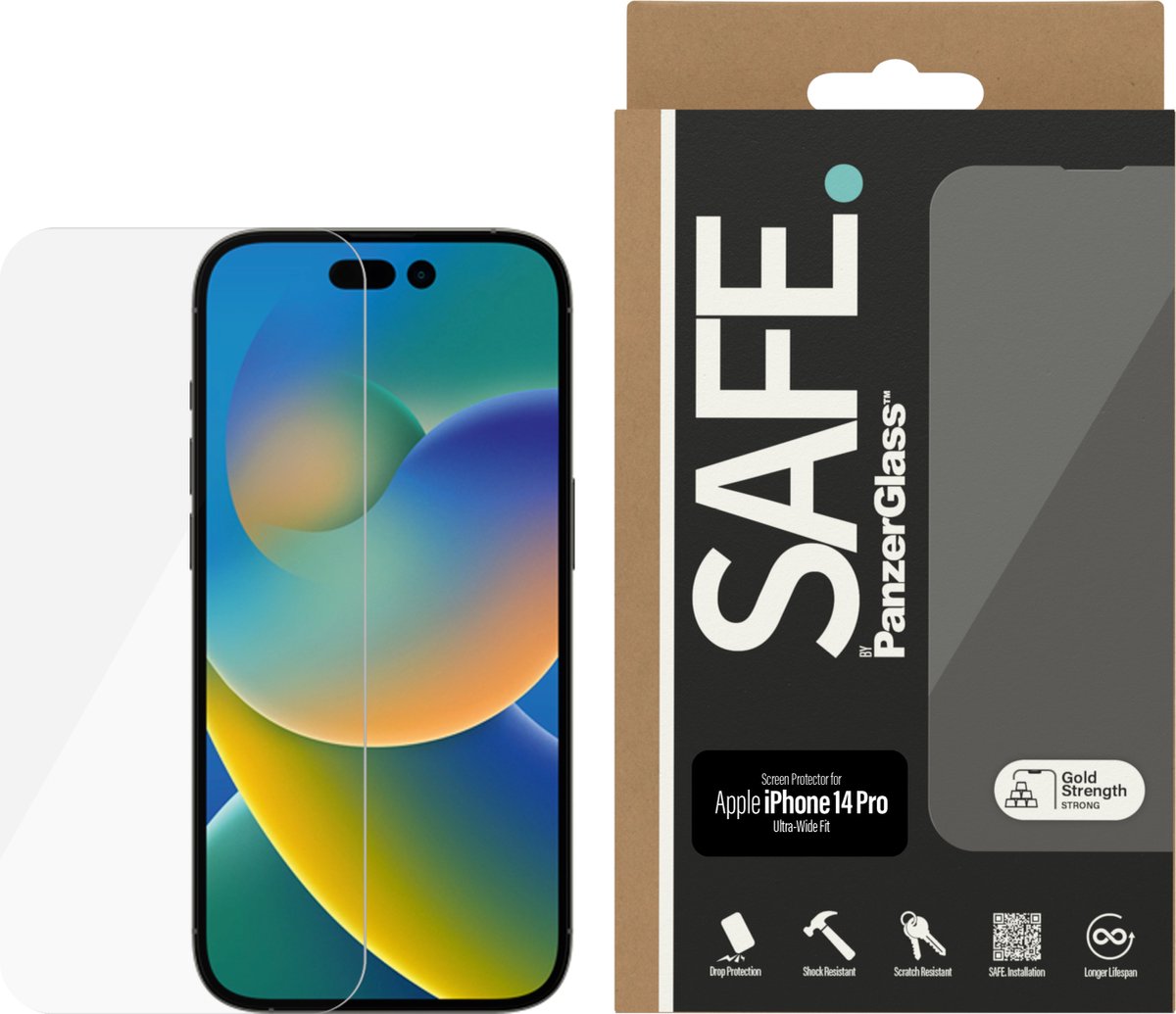 SAFE by PanzerGlass Screen Protector Apple iPhone 14 Pro | Ultra-Wide Fit