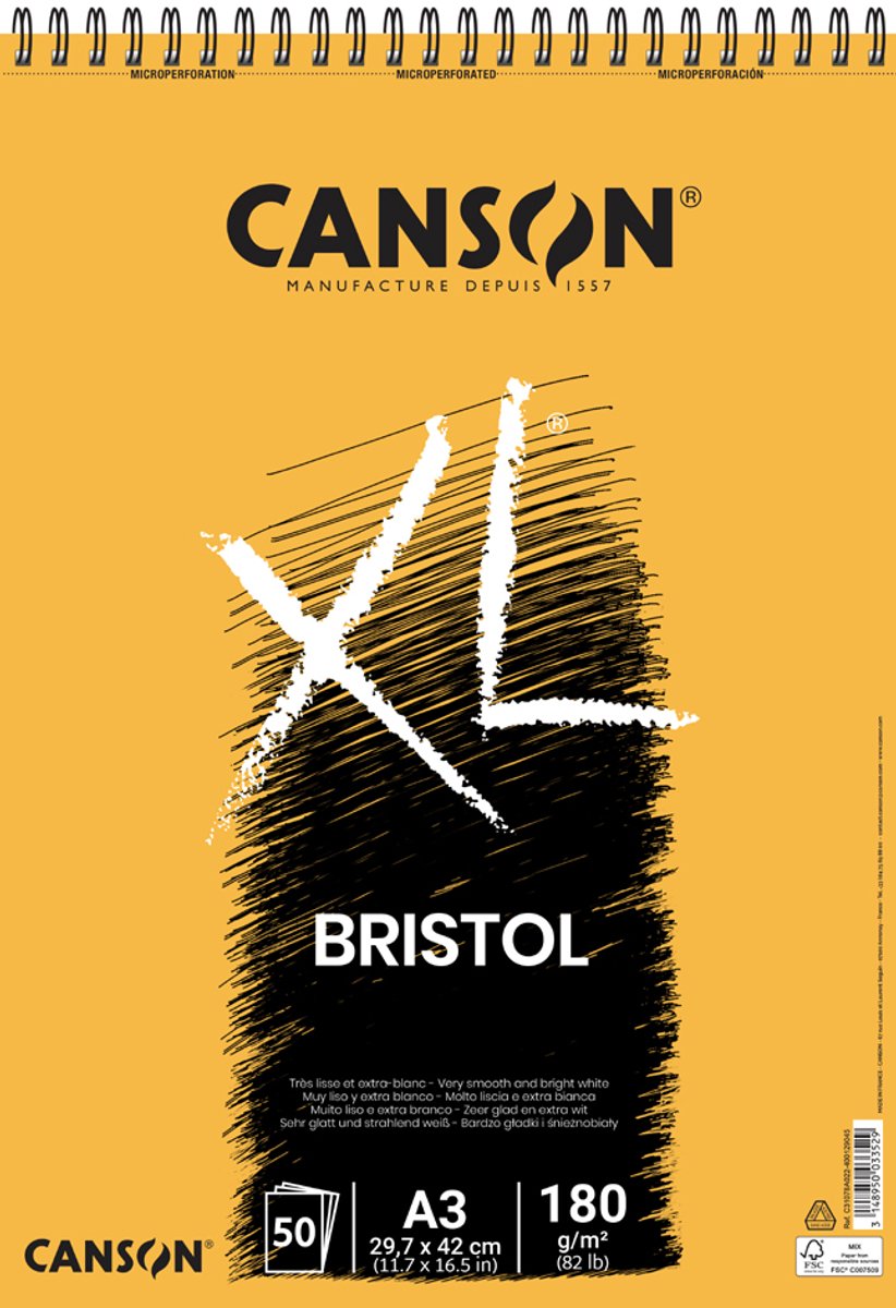 Canson XL Bristol VS A4 180G Spiral 50 SH