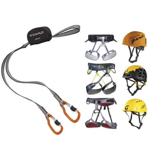 C.A.M.P. Kit composto da Set via ferrata Kinetic + imbrago e casco a scelta