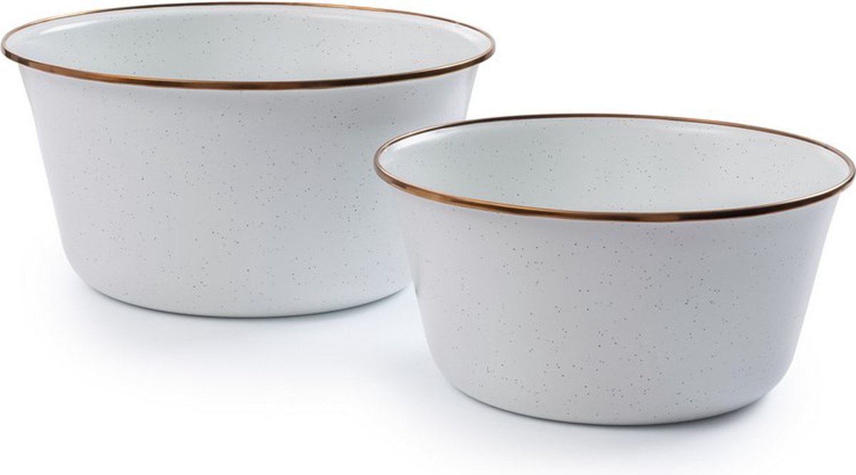 Misch-Emaille / Set 2 Stück Servies Eierschale