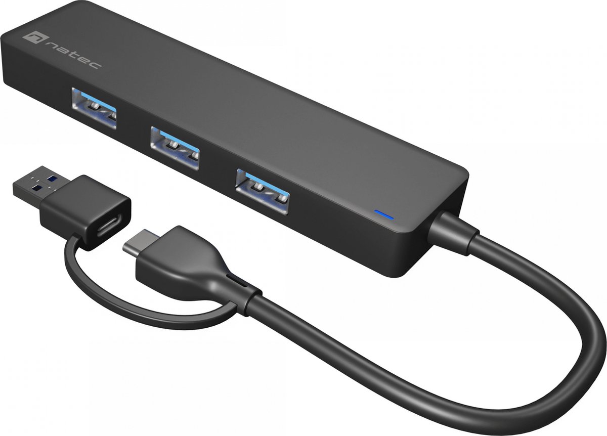 Natec Mayfly - hub - 4 ports USB hub - 4 ports - Sort