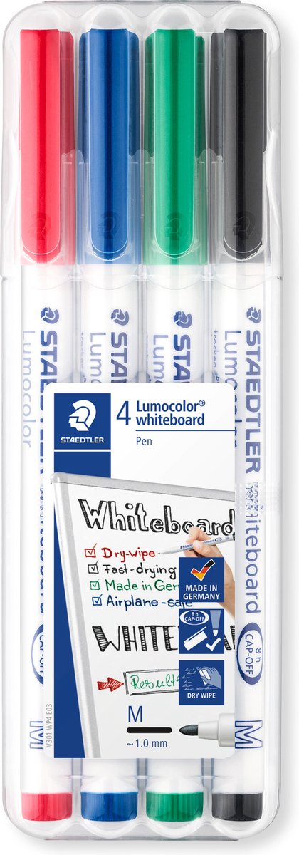 Staedtler Lumocolor WB-marker 1,0mm 4 ass/boks