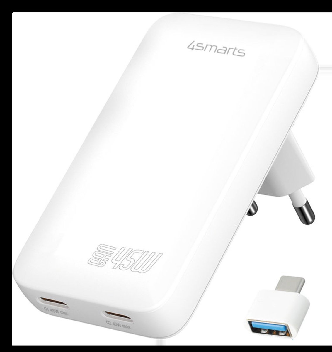 4smarts Wall Charger Flatplug Slim Dual 45 W Fast Charge