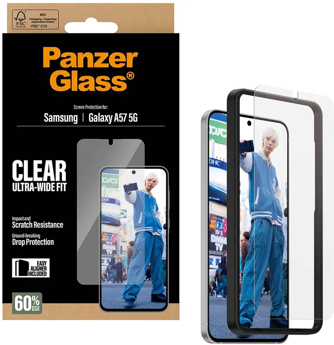 PanzerGlass Screen Protector Samsung Galaxy A57 | Ultra-Wide Fit w. EasyAligner