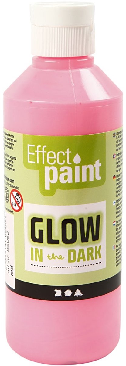 Creativ Company Glow in the Dark Paint - Light red 250ml
