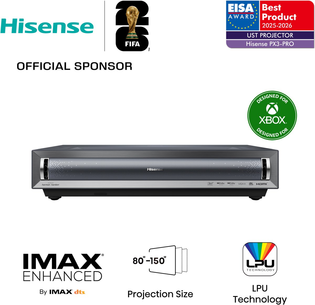 Hisense Projektor PX3-PRO - 3840 x 2160 - 3000 ANSI lumens