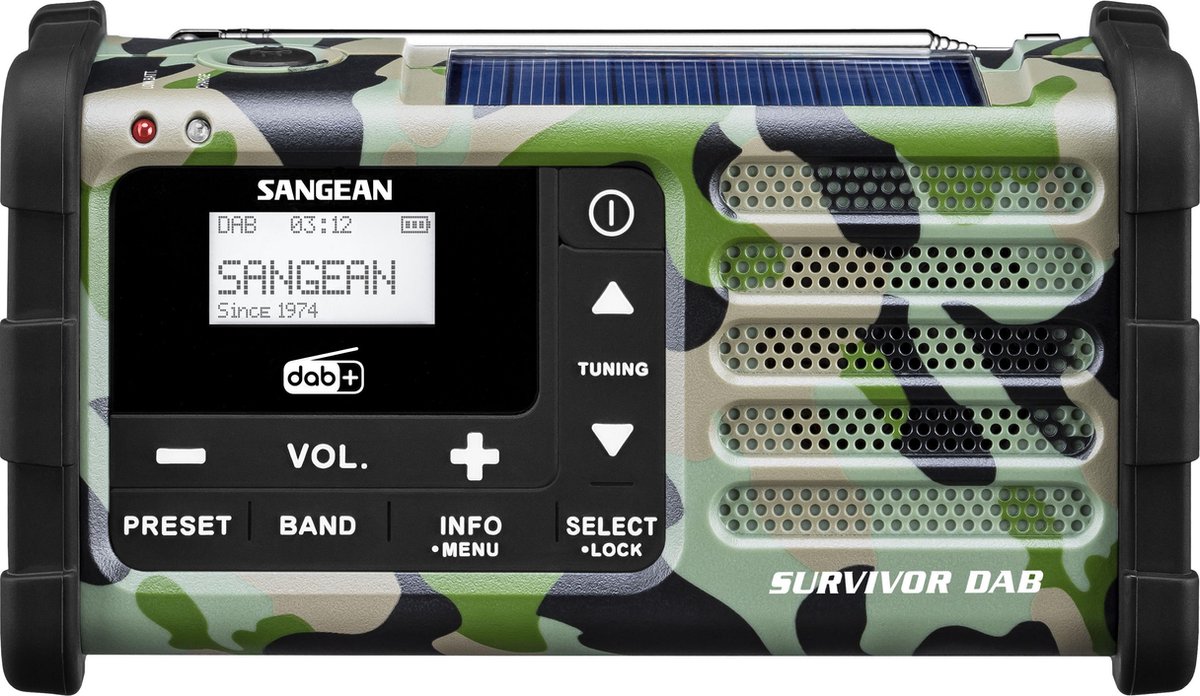 Sangean MMR-88 - Handcrank - Solar Radio - DAB+/FM - Mono