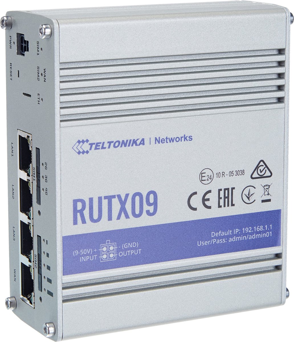 Teltonika RUTX09 - router - WWAN - DIN rail mountable - Router