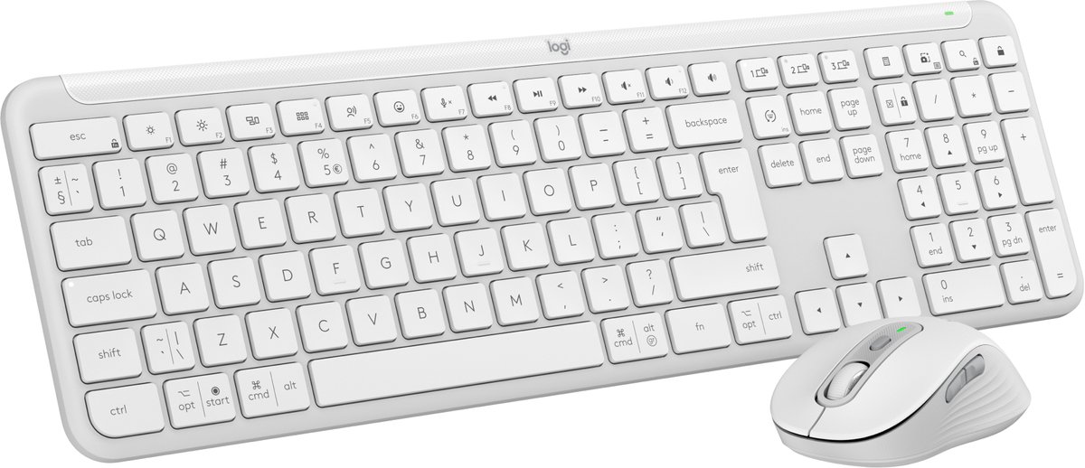 Logitech Signature Slim Combo MK950 - Tastatur & Mus sæt - Universal - Hvid