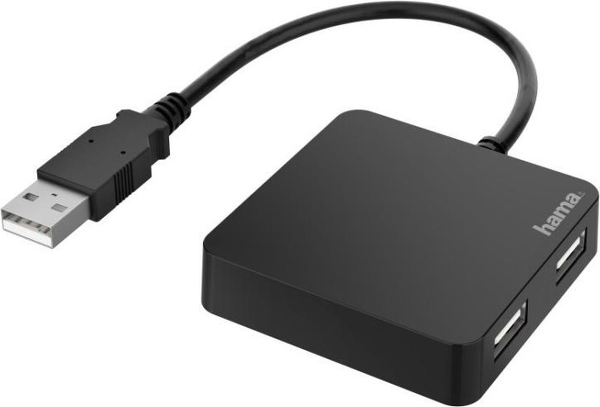 Hama hub - 4 ports USB hub - 4 ports - Sort