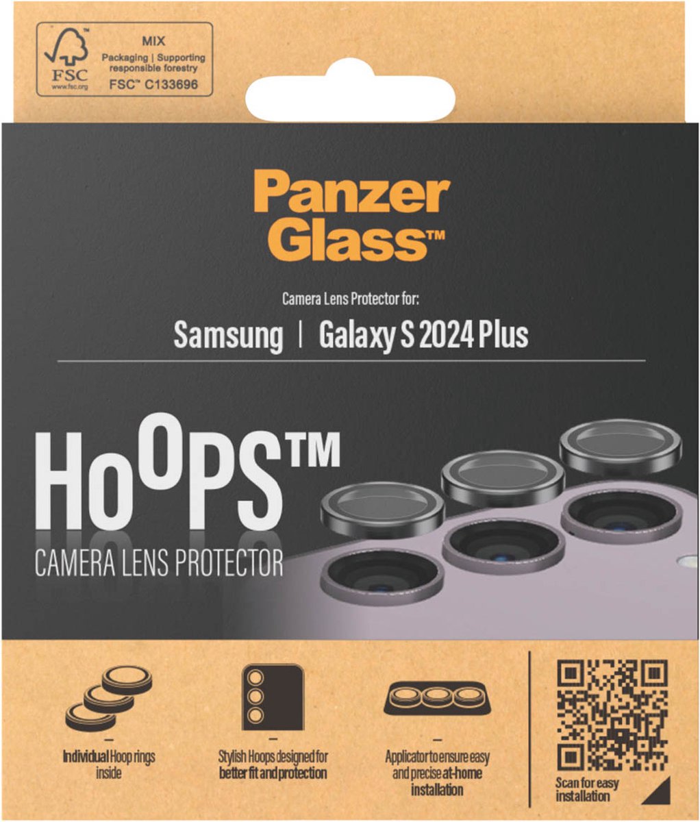 PanzerGlass Hoops™ Camera Lens Protector Samsung Galaxy S24 Plus | Black
