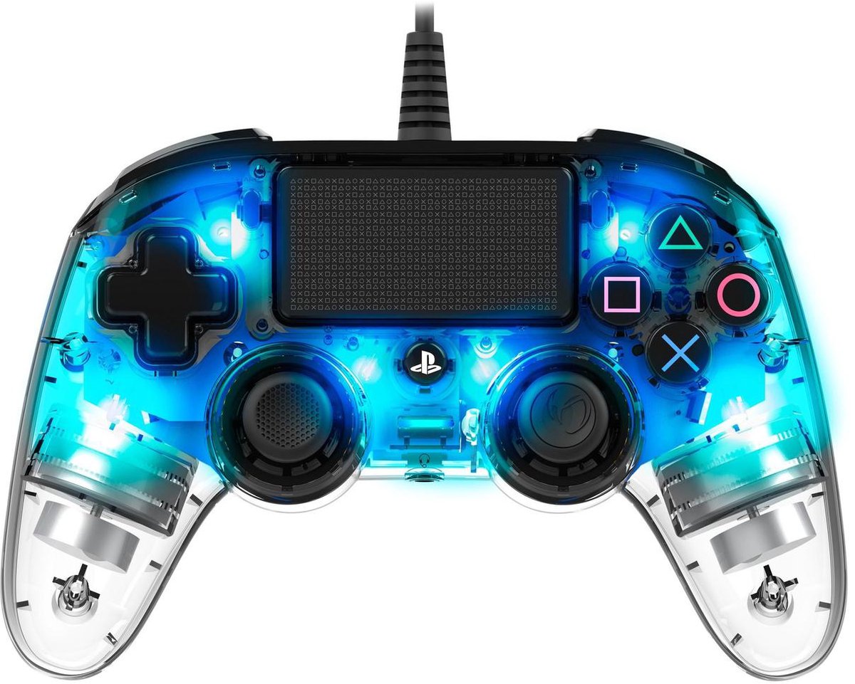 NACON Wired Illuminated Compact Controller Blue - Wired Controller - Sony PlayStation 4