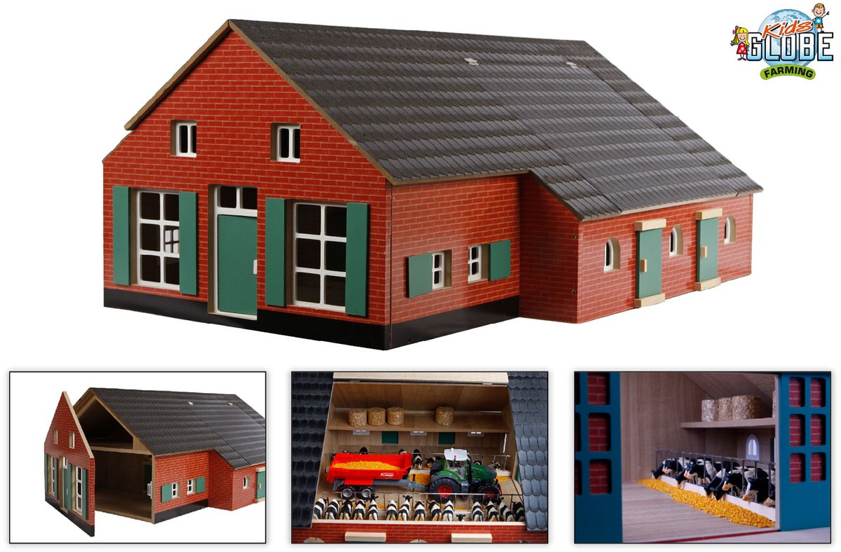 Kids Globe Farm House with Stable 1:32