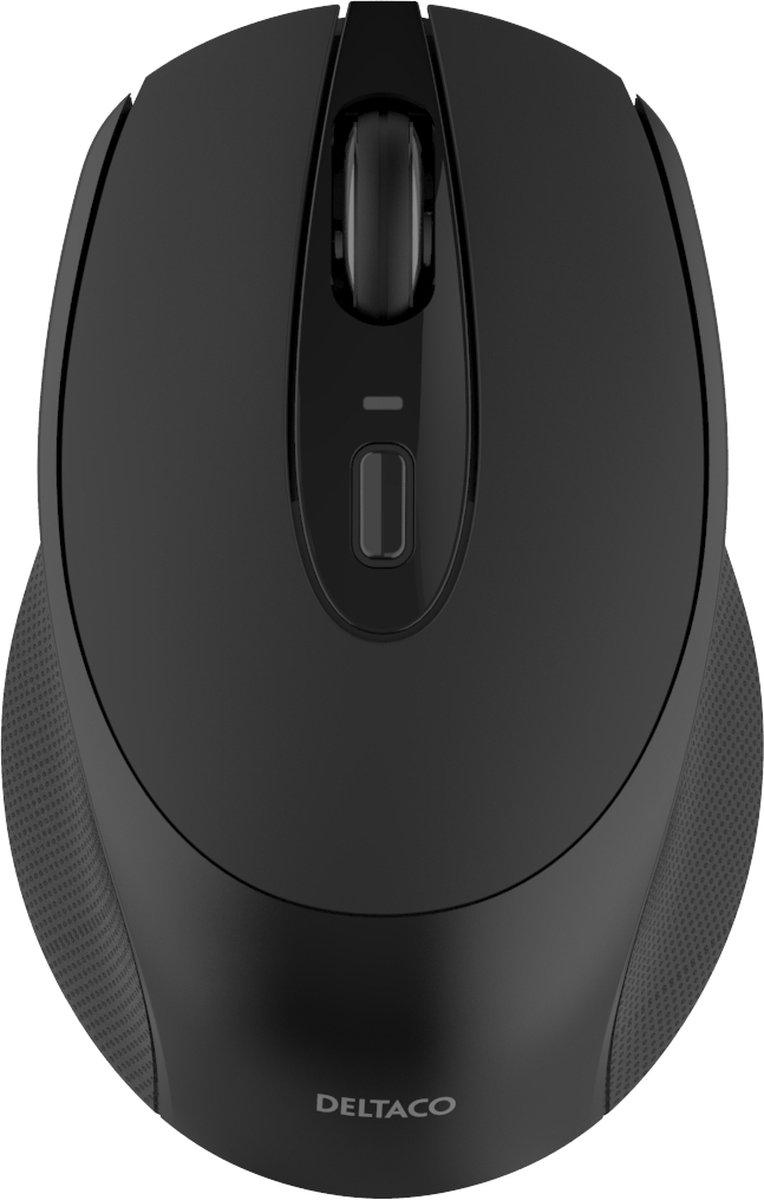 Deltaco Wireless office silent mouse USB receiver - Mus - Optisk - 4 knapper - Grå