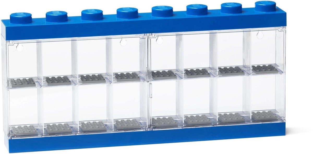 LEGO MINIFIGURE DISPLAY CASE 16 (8 KNOB) BLUE
