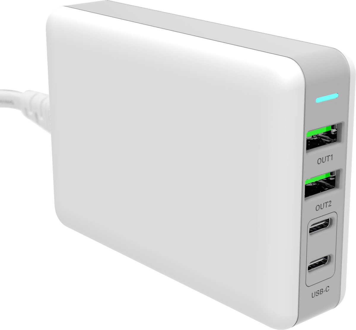 Insmat power adapter - GaN - 2 x USB-C 2 x 9 pin USB Type A - 100 Watt