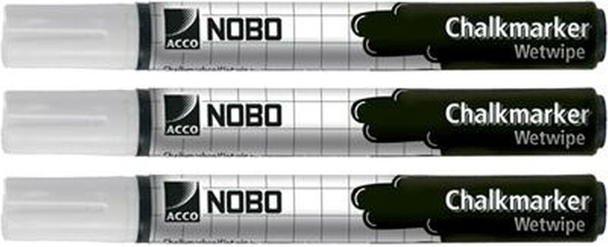 Nobo Chalkmaker - marker - white (pack of 3)