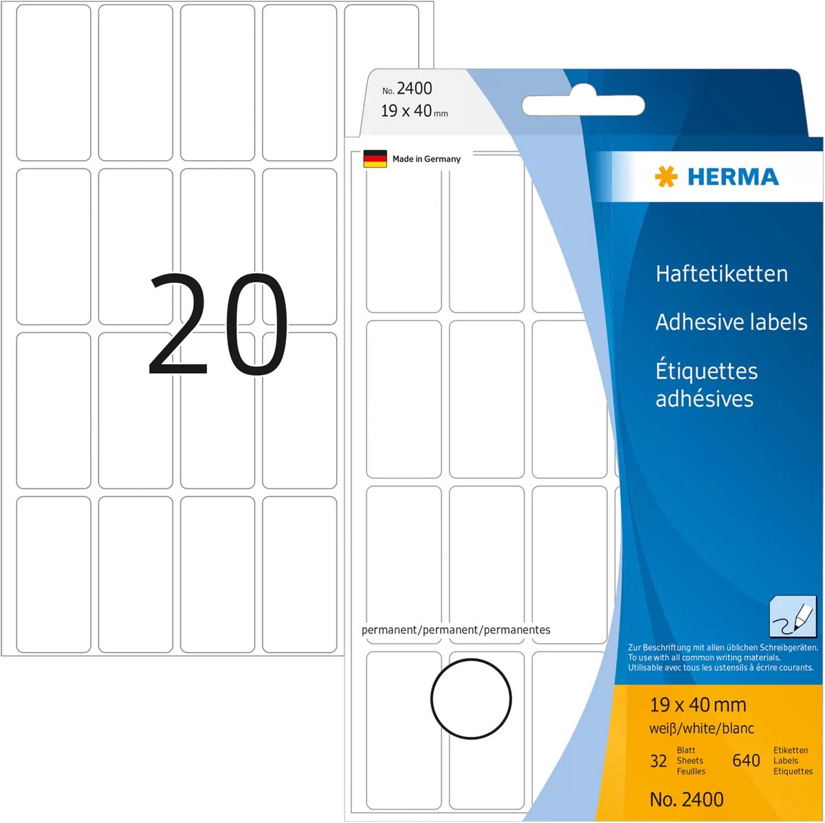 HERMA labels - 640 label(s) - 19 x 40 mm