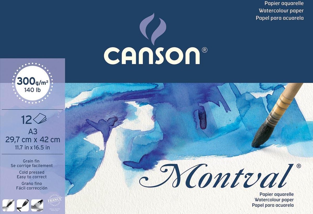 Canson Montval CP A3 300G Pad 12 SH