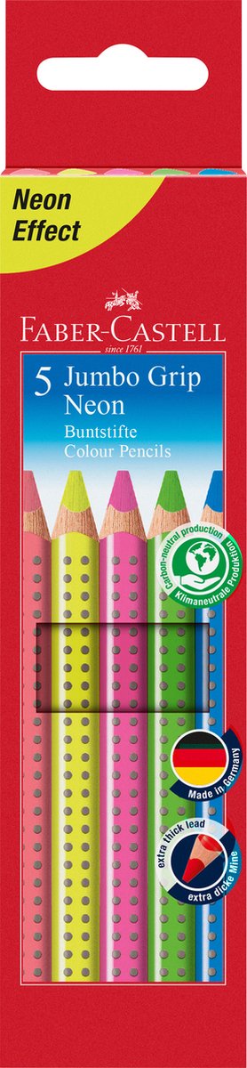Faber-Castell Jumbo Grip 5 ass neon farver