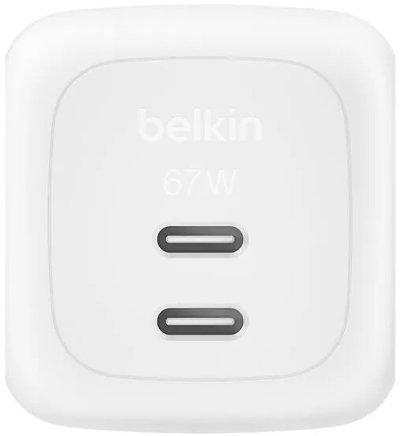 Belkin BoostCharge 67W Dual USB-C PD Wall Charger with PPS - White