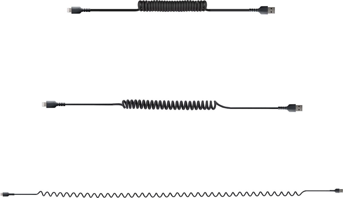 StarTech.com Coiled Apple Lightning to USB Cable for iPhone iPod iPad - 100cm