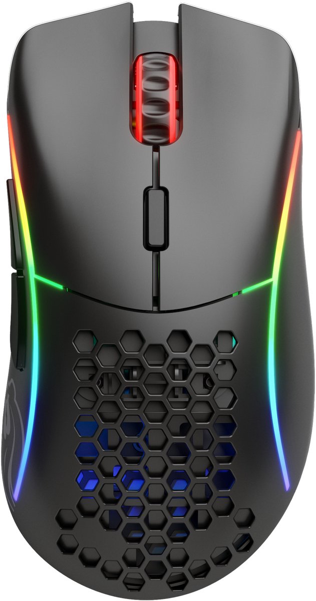 Glorious Model D Wireless - Matte Black - Gaming Mus - Optisk - 6 knapper - Sort med RGB lys