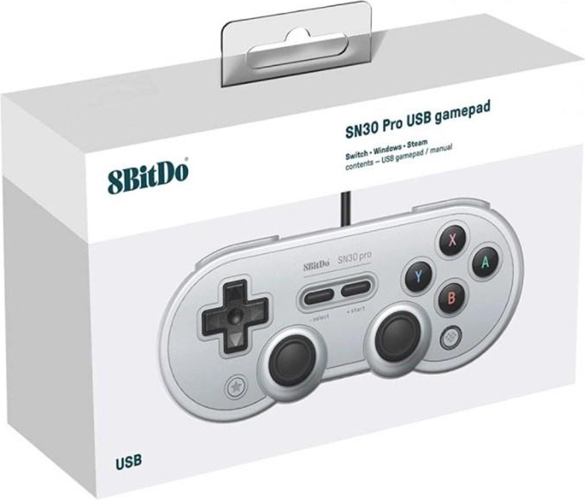 8BitDo SN30 Pro USB Gamepad Gray Edition - Wired Controller - Nintendo Switch
