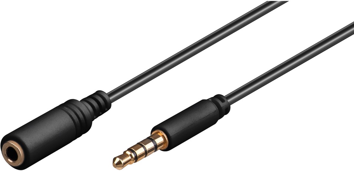 Pro MiniJack 3.5mm Ext. 4P - Bk - 5m