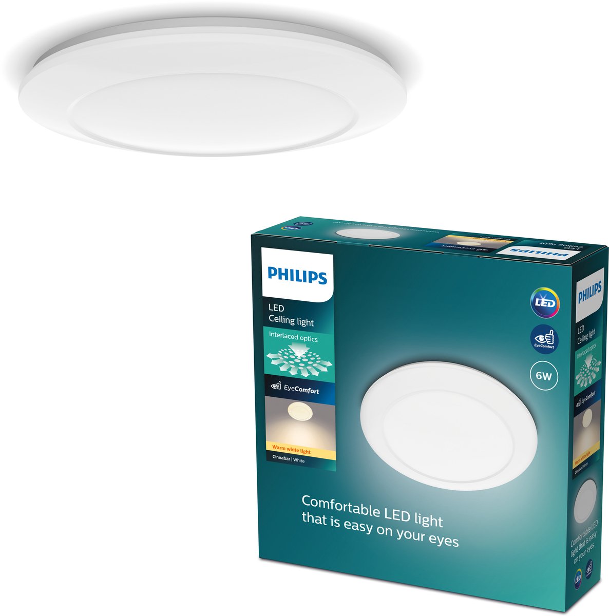 Philips Cinnabar loftlampe Ø250 mm LED 6W 2700K, hvid