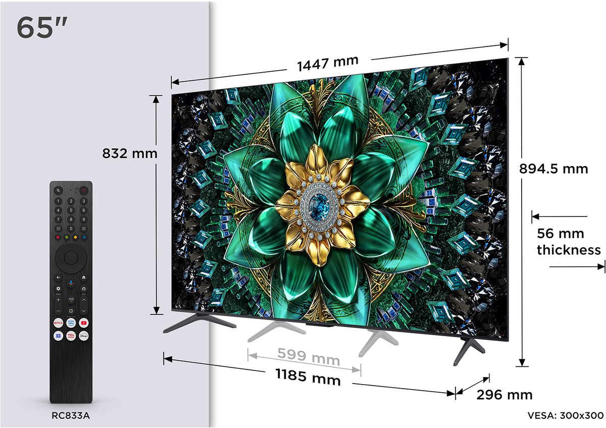 TCL 65" Fladskærms TV Mini LED 4K Dolby Vision 65Q6C