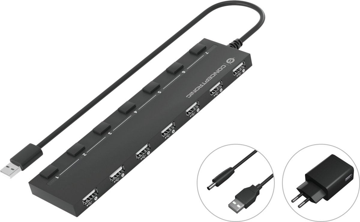 Conceptronic HUBBIES08BP - hub USB hub