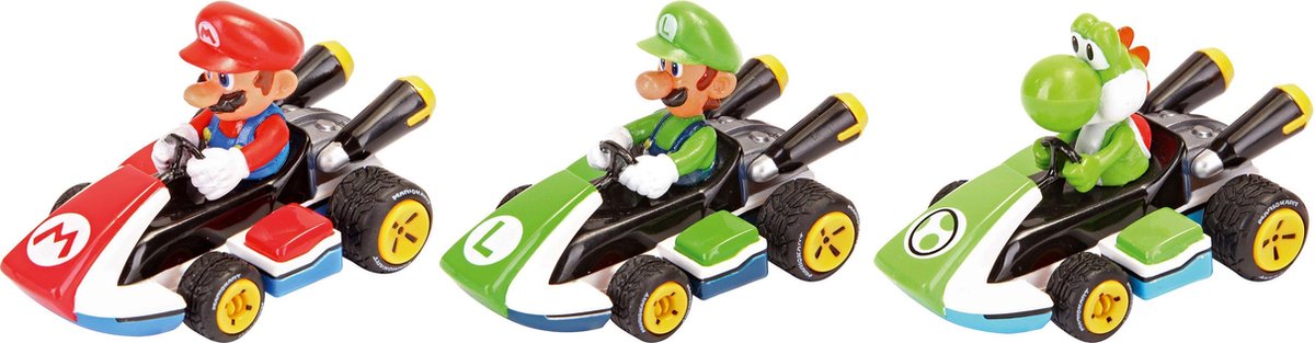 3er-Pack Rückziehautos - CARRERA Pull & Geschwindigkeit - Mario Kart™ - Maßstab 1:43 - Ab 3 Jahren