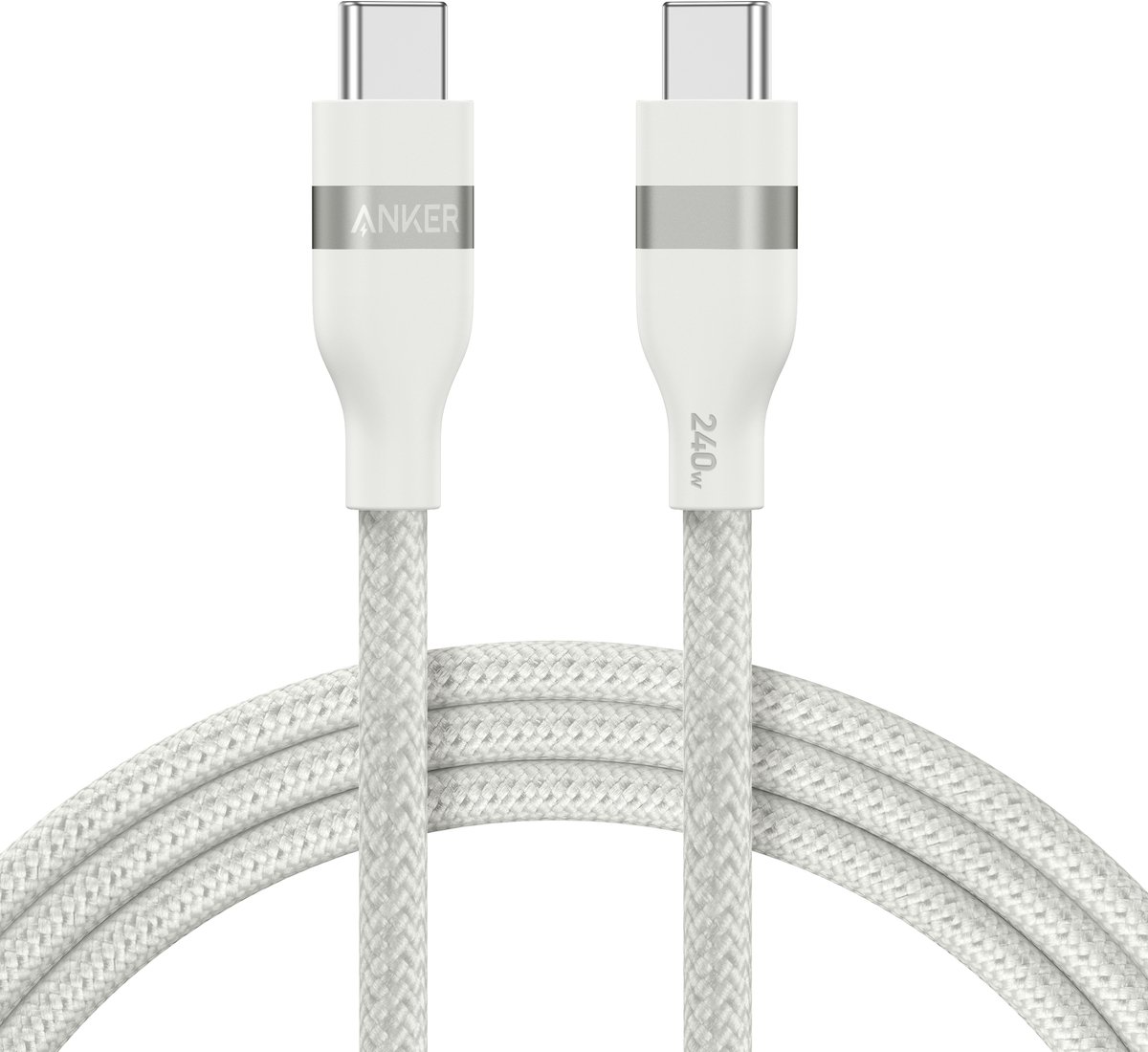 Anker USB-C to USB-C Cable (0.9m 240W Upcycled-Braided) - White