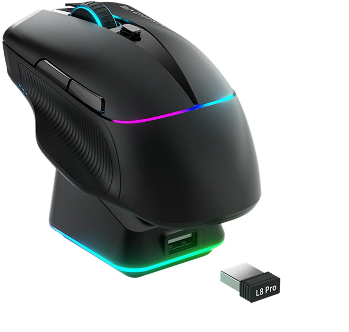 Machenike L8 Pro Wireless Gaming Mouse - Black - 7 knapper - Sort