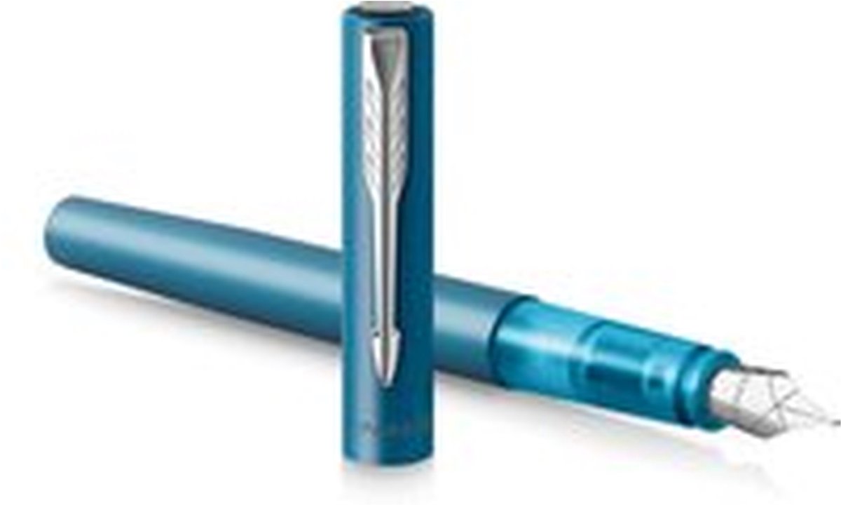 Parker Vector XL fyldepen | Metallisk blågrøn lak på messing | Medium spids med Blue Ink Refill | Gaveæske