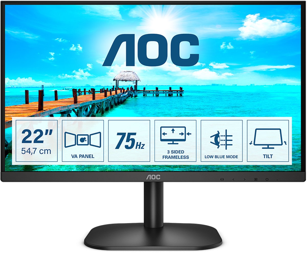 22" AOC 22B2H - 1920x1080 (FHD) - 75Hz - VA