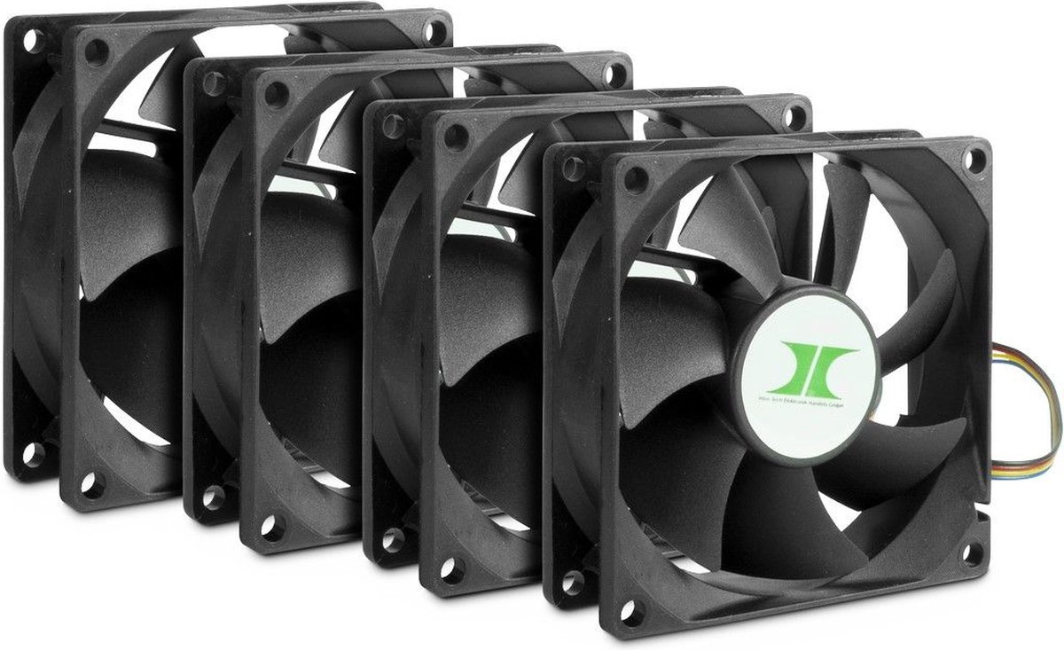 Inter-Tech IPC Fan Set 80x80x25mm | 8888729 - Kabinet køler - 80mm - Sort