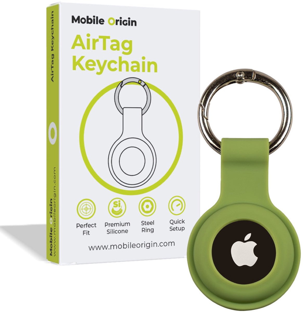 Mobile Origin AirTag KeyChain - green