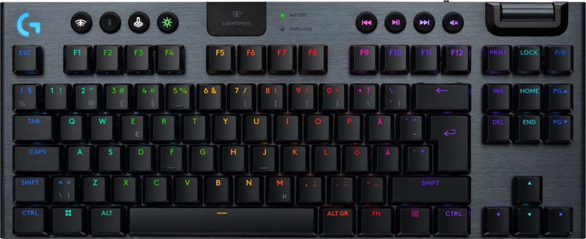 Logitech G915 X LIGHTSPEED TKL - Clicky - 80 % (TKL) - Gaming Tastatur - Nordisk - Sort