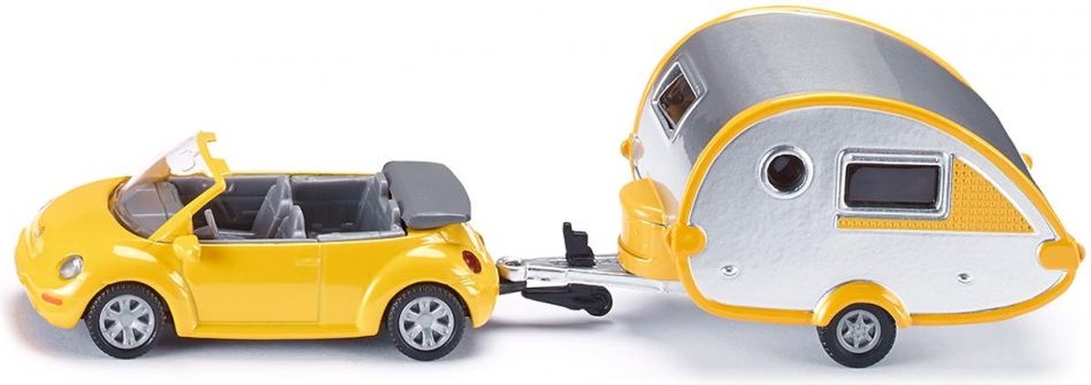 SIKU Siku Bil med campingvogn på trailer