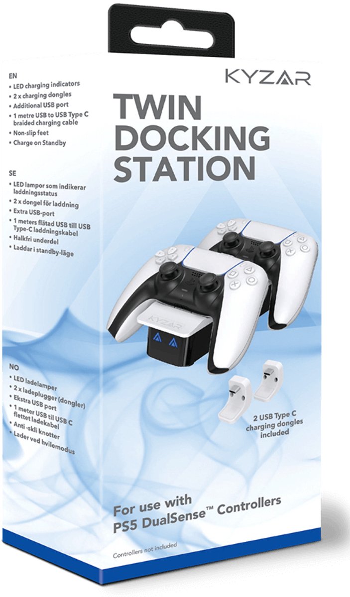 Kyzar Twin Docking Station for PS5 - Miscellaneous Tilbehør til spillekonsol - Sony PlayStation 5