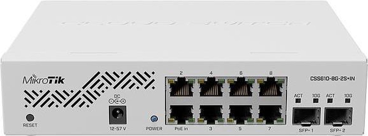 MikroTik CSS610-8G-2S+IN Cloud Smart 10-Port Switch (8x 1G RJ45 / 2x 10G SFP+)