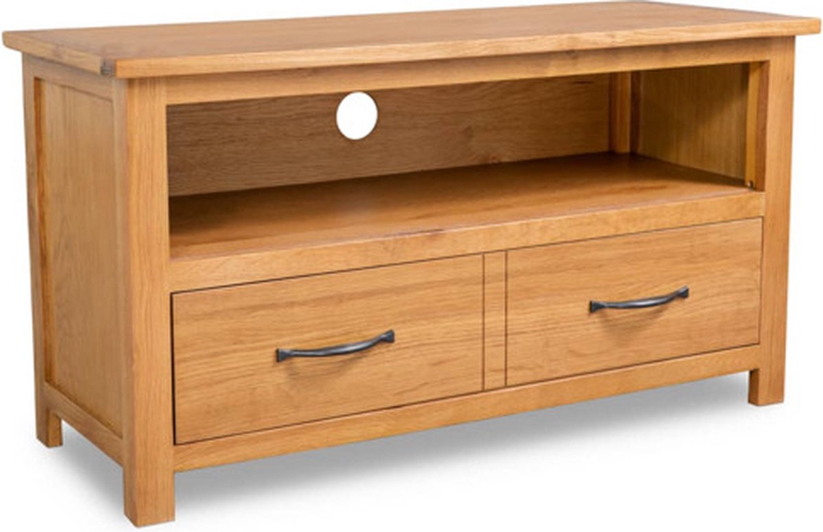 Vidaxl TV-Schrank, 90 x 35 x 48 cm, Massives Eichenholz