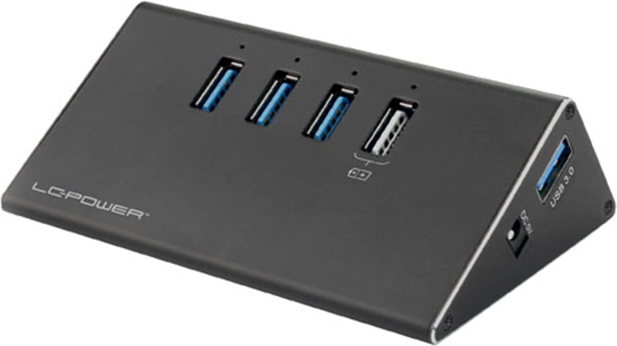LC Power LC-HUB-ALU-2B-4 - hub - 4 ports USB hub - USB 3.2 - 4 ports - Sort