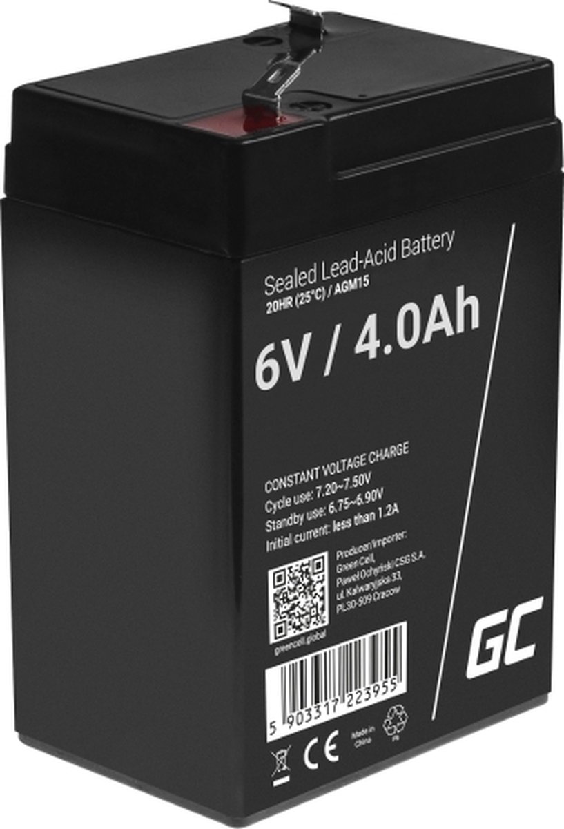 Green Cell AGM15 - 12V 15Ah VRLA Battery | AGM | Maintenance-Free