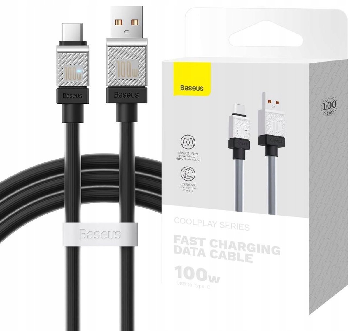 Baseus Cable USB do USB-C CoolPlay 100W 1m (black)